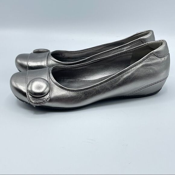 Ecco silver button ballet flats - Picture 3 of 8